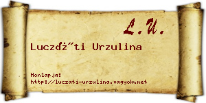 Luczáti Urzulina névjegykártya
